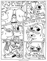 blush cardstock comic discord_(mlp) equine eris_(mlp) french_kiss friendship_is_magic hair horse kissing my_little_pony pony prince_artemis_(mlp) princess_luna_(mlp) rule_63 sex smile straight_hair the1king