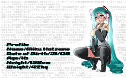 aqua_hair blush breasts color detached_sleeves hair hatsune_miku highres kato_(artist) long_hair masturbation necktie panties panties_around_leg panties_around_one_leg pussy_juice pussy_juice_puddle pussy_juice_trail skirt squatting striped striped_panties sweat text thighhighs tied_hair twintails underwear very_long_hair vocaloid wall_of_text wallpaper