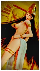 3d 3d_(artwork) bayonetta bayonetta_(character) black_hair egyptian_clothes golden_bands honey_select illusion_soft jewelry loincloth misterscratch pelvic_curtain sideboob studio_neo