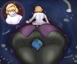 1girls arcueid_brunestud ass ass_bigger_than_body ass_bigger_than_breasts ass_bigger_than_head ass_bigger_than_planet astronomical_hyper between_ass big_ass blonde_hair butt_crush buttcrush colossal_ass crush crushing destruction dumptruck_ass earth enormous_ass fat_ass fat_thighs female flying_saucer giant_ass giantess gigantic_ass huge_ass hyper hyper_ass imstupid13 massive_ass melty_blood motion_lines planet planet_between_ass planet_destruction red_arcueid short_hair space thick_thighs tsukihime type-moon ufo universe