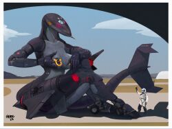 a-12 aeromorph aircraft anthro athletic_female blush breast_grab engine female havoc63 jet living_aircraft living_machine piercing robot runway zephyr