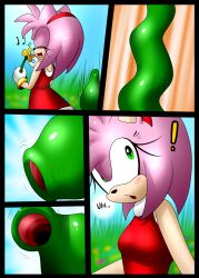 ambiguous_gender amy_rose angeloid003 anthro comic comission duo eulipotyphlan female female/ambiguous female_prey flower forced hedgehog hi_res imminent_vore mammal mobian_hedgehog mobian_prey plant plant_pred plant_vore sega sonic_(series) unwilling_prey vore