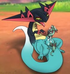 2022 anal balls cum dragapult dragon mainnm-e oral penis pokémon_(species) pokemon pokemon_ss scaley size_difference