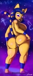 animal_crossing ankha ankha_(animal_crossing) ankha_ride_(minus8) anthro anus ass barefoot big_ass black_nose blue_hair blush breasts curvy_figure domestic_cat feet felid feline felis female fur furry furry_only g4rron genitals hair hi_res hypnotic_eyes hypnotizing_viewer looking_back mammal nintendo nude open_mouth presenting presenting_anus presenting_hindquarters presenting_pussy pussy solo spread_butt spreading standing tail thick_thighs video_games voluptuous wide_hips yellow_body