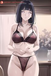 ai_generated ass big_breasts boruto:_naruto_next_generations breasts hyuuga_hinata light-skinned_female light_skin looking_at_viewer naruto naruto_(series) red_underwear solo solo_female solo_focus sunsunai thighs underwear