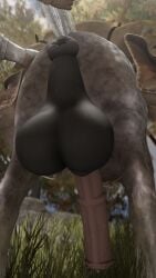 3d_(artwork) animal_genitalia animal_penis anus balls big_balls big_penis bodily_fluids digital_media_(artwork) elden_ring equid equine equine_penis feral forest fromsoftware genitals hi_res horse human male male_focus male_only male_solo mammal offscreen_character penis plant puffy_anus royal_cicada solo solo_male source_filmmaker sweat torrent_(elden_ring) tree video_games