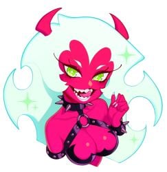 demon demon_girl demon_horns halphelt panty_&_stocking_with_garterbelt red_skin scanty_daemon white_hair