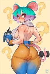 1girls anal anal_object_insertion anal_sex anthro ass ass_focus big_ass big_breasts big_butt butt buttplug buttplug_in_ass buttplug_under_clothes cameltoe female_focus gattles green_hair gym_clothes leggings looking_at_viewer looking_back mouse_ears mouse_girl mouse_tail muscular muscular_female pants purple_hair rat_tail short_hair slim_waist tagme two_tone_hair umi_(dangertap) workout workout_clothes