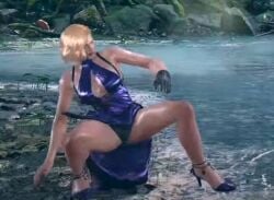 1girls 3d big_ass big_breasts blonde_hair death_by_degrees dirt female female_only namco nina_williams official_alternate_costume official_art screencap spread_legs tekken tekken_8 thick_thighs upskirt