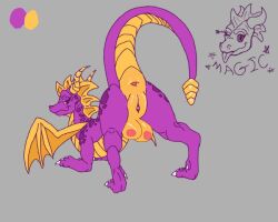 1girls 5:4 above_average_crotchboobs activision anus ass bedroom crossgender crotch_breasts crotchboobs dragon female female_only feral genitals horn mtf_crossgender presenting pussy rule_63 seductive smug solo spyro spyro_the_dragon tail universaldragon wings