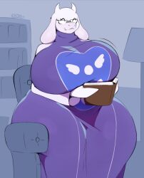 1girls 2d anthro big_breasts book breasts busty caprine clothing female female_only furniture glasses huge_breasts indoors kkoart lamp large_breasts milf mother robe shelf sitting sitting_on_chair solo thick_thighs toriel undertale undertale_(series) wide_hips