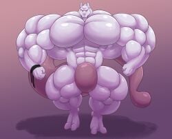 abs biceps big_muscles drakita77_(artist) extreme_muscles huge_muscles hyper hyper_muscles large_muscles male massive_muscles mewtwo muscles muscular muscular_arms muscular_legs muscular_male muscular_thighs pecs pokemon pokemon_(species) tail