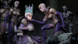 captured chaos_(warhammer) crown cultist daemonette defeated defeated_heroine holding_face sitting_on_floor slaanesh slaaneshi_cultist slaves_to_darkness soboro spoils_of_war tzarina_katarin warhammer_(franchise) warhammer_fantasy