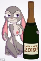 1girls anthro breasts champagne disney female female_only judy_hopps large_breasts lizardsharkragon nipples nude rabbit solo zootopia