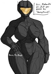 1girls big_breasts black_clothing bodysuit child_bearing_hips clothed comic curvy_female curvy_figure dare_to_exist dialogue dumptruck_ass english english_dialogue english_text faceless_female female_human female_spartan_(halo) halo halo_(game) halo_(series) human human_only large_breasts skintight_bodysuit spartan_(halo) spartan_ii_(halo) thick_thighs unsc voluptuous wide_hips