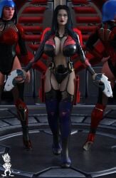 baroness_(g.i._joe) big_breasts black_hair chup@cabra cleavage g.i._joe glasses huge_breasts latex_suit tagme weapon