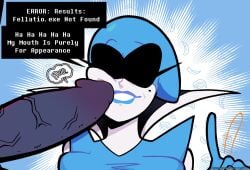 1boy 1girls big_penis deltarune dialogue female imminent_sex milf partial_male poking_with_penis prodding queen_(deltarune) redskinnedmess robot text undertale_(series) veiny_penis