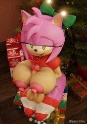 3d 3d_(artwork) amy_rose anthro autopaizuri big_breasts big_butt bow breasts christmas christmas_clothing christmas_headwear christmas_outfit christmas_tree diag34k dickgirl futanari grabbing_own_breast half-closed_eyes huge_breasts huge_cock jingle_belle_amy seductive seductive_eyes seductive_look seductive_smile sega solo solo_futa sonic_(series) sonic_forces_speed_battle thick_thighs thighhighs