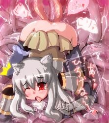 anal cat_ears double_penetration female female_only lord_knight lord_knight_(ragnarok_online) ragnarok_online red_eyes tentacle tentacle_pit vaginal_penetration white_hair