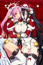 2girls albedo_(overlord) christmas christmas_clothing jibril_(no_game_no_life) lindaroze multiple_girls no_game_no_life overlord_(maruyama) succubus