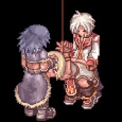 1girls 2boys animated artist_request black_background blonde_hair blue_hair bondage clothed_rape cum cum_in_mouth cum_inside female high_priest high_priest_(ragnarok_online) mmf_threesome monk monk_(ragnarok_online) oral pixel_animation pixel_art ragnarok_online rape restrained spitroast stalker stalker_(ragnarok_online) threesome vaginal_penetration white_hair