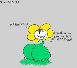 1boy 2d ass big_ass big_butt butt english english_text fat_ass fat_butt flower flowey_the_flower flowey_with_nothing_else_but_a_massive_ass huge_ass huge_butt looking_at_viewer looking_back looking_back_at_viewer male male_only plant roccorox solo talking talking_to_viewer text thick_ass thick_butt toby_fox undertale undertale_(series)