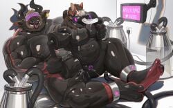16:10 4_missing_limbs abs amputee anal anal_sex anthro balls beard black_clothing black_latex black_skinsuit bodily_fluids bovid bovine canid canine canis cattle clothing container cuff_(restraint) cum cum_from_ass cum_in_ass cum_inside disability duo ear_piercing ear_tag erection facial_hair facial_piercing from_behind_position genital_fluids genitals hair hi_res holding_partner hypnosis hypnotic_visor latex latex_clothing latex_skinsuit lock_bulge loui_luyu male male/male mammal mask medical_instrument milk_container mind_control muscular nipple_piercing nipple_ring nipples nose_piercing nose_ring oxygen_mask pecs penetration penis piercing reclining red_body restraints ring_piercing scientific_instrument sex shackles size_difference skinsuit tight_clothing tongue tongue_out tube uriex widescreen wolf