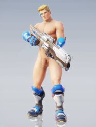 1boy 2023 3d 3d_model activision balls bara bara_tits barazoku big_balls big_penis blizzard_entertainment blonde_hair completely_nude completely_nude_male gay jack_morrison male male_focus male_nipples male_only manly muscular_male nipples nude overwatch overwatch_2 penis soldier_76 solo solo_male starkomi yaoi