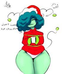 alien artist_upload femboy freckles freckles_on_face freckles_on_thighs giygal goli_neila green_skin hot_chocolate mug self_upload tail wholesome