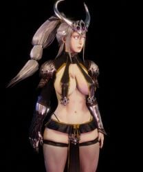 branded branding_mark breast_curtains fishnets g-string miao_ying microskirt miniskirt skimpy skimpy_clothes soboro thick_thighs thong warhammer_(franchise) warhammer_fantasy