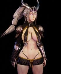 branded branding_mark breast_curtains fishnets g-string miao_ying microskirt miniskirt skimpy skimpy_clothes soboro thick_thighs thong warhammer_(franchise) warhammer_fantasy