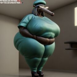 4k ai_generated anteater anthro bbw belly belly_button big_ass big_belly big_butt cellulite chubby chubby_female doctor doctor_eda_(tvc) fat fat_ass female female_only gilf glasses granny highres huge_belly huge_butt huge_hips massive_ass massive_breasts matronai_(artist) mature mature_female mature_woman obese obese_anthro obese_female overweight overweight_female patreon patreon_username pinup sagging_breasts solo solo_female solo_focus ssbbw stable_diffusion the_vermander_curse twitter_username wide_hips zed_technician_games