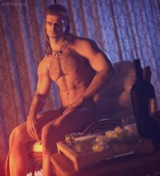 1boy 3d 3d_model cd_projekt_red charming geralt_of_rivia handsome mahtsazizi male male_focus male_only male_pov seductive seductive_body seductive_eyes seductive_gaze seductive_look seductive_mouth seductive_smile solo solo_male the_witcher_(series) white_hair yellow_eyes