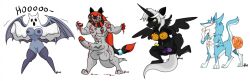 anthro ass black_fur blood blue_sclera character_request food_insertion furry futanari ghost ghost_costume halloween jack-o'-lantern large_breasts my_little_pony necklace nelsonnoir penis pokemon pokemon_(species) pokemon_bw pokemon_rgby pumpkin sharp_teeth sheet_ghost tail thighhighs wings zoroark zubat