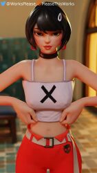 1girls 3d 9:16 animated big_breasts black_hair blender bouncing_breasts breast_squeeze breasts breasts_out brown_eyes choker clothed clothing earrings epic_games evie_(fortnite) female female_focus female_only flashing fortnite fringe light-skinned_female light_skin lipstick looking_at_viewer medium_breasts nipples no_sound petite pleasethisworks presenting_breasts red_lipstick seductive_mouth shirt shirt_lift short_hair shorter_than_10_seconds solo squeezing_breast vertical_video video watermark