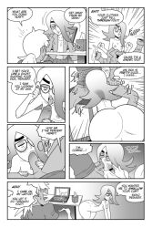 amity_(shamefuldisplay) blowjob comic cum dialogue female ghost laptop nasir_(shamefuldisplay) shamefuldisplay tagme tissue_box