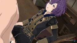 1boy 1girls 3d animated bernadetta_von_varley blush bottomless clothed_female_nude_male clothed_sex covering_face creampie cum cum_in_pussy cum_inside cum_leaking drooling ejaculation embarrassed fellatio female female_focus femsub fire_emblem fire_emblem:_three_houses garreg_mach_monastery_uniform gray_eyes grey_eyes light-skinned_female light-skinned_male looking_at_penis looking_away looking_down male maledom more_at_source nintendo no_panties on_back on_table oral overused23 purple_hair pussy saliva saliva_trail sex short_hair shy sound standing_sex table table_sex uncensored vaginal_penetration video