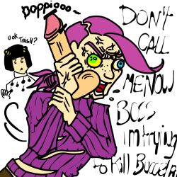 2boys bruno_buccellati dildo doppios_sweater english_text humor jojo's_bizarre_adventure lowres nelsonnoir pink_hair vento_aureo vinegar_doppio