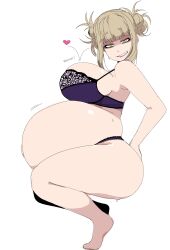 1girls adult aged_up barefoot big_belly big_breasts blonde_hair bra busty himiko_toga jake--jaccobus jakejaccobus lingerie mature_female milf my_hero_academia panties pregnant ready_to_pop squatting thick_thighs