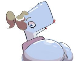 1girls anthro anus ass ass_focus big_ass blonde_hair blue_eyes blue_skin bottomless bottomless_female cetacean clothing dat_ass enormous_ass eyelashes fat_ass female female_only furry furry_female furry_only gigantic_ass hair huge_ass large_ass lawofthe3rd lipstick looking_back looking_back_at_viewer mammal marine mature mature_anthro mature_female nickelodeon pearl_krabs ponytail pussy red_lipstick shirt solo solo_female solo_focus sperm_whale spongebob_squarepants thick_ass upper_body whale white_background