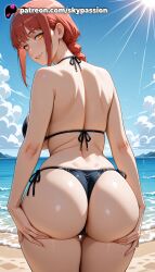 1girls 2025 ai_assisted ai_generated anime artist_name ass ass_grab ass_support back bangs beach big_ass big_butt bikini black_bikini blue_sky blush booty breast breasts bubble_ass bubble_butt bust buttocks chainsaw_man chest cloud cloudy_sky curvy_ass curvy_butt cute_ass day deep_skin explicit female firm_ass from_behind grabbing_own_ass hand_on_own_ass hands_on_ass hi_res high_quality high_resolution highres horizon juicy_ass juicy_butt large_ass long_hair looking_at_viewer looking_back makima_(chainsaw_man) ocean outdoors patreon patreon_username perfect_ass plump_ass poolside red_hair round_ass sexy_ass shore sky skypassion smile solo stable_diffusion swimsuit tight_ass voluptuous_ass water watermark waves wet yellow_eyes