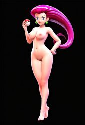 3d 3d_(artwork) ai ai_art ai_generated jessie_(pokemon) novelai