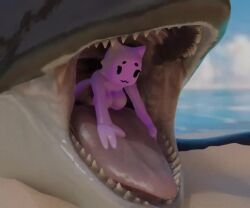 1girls 3d animated female female_prey feral feral_pred in_mouth oral_vore orca pink_skin rendered silly_roll sound swallowing tagme video vore