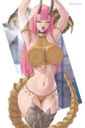 1girls 2022 abigail_(metal_slug) alien alien_girl big_ass big_breasts breasts_on_glass closed_eyes cosplay cosplay_alien drache_goldenes_(metal_slug)_(cosplay) female female_focus female_only glass gold_jewelry golden_bikini hands_above_head hi_res horns long_hair melowh metal_slug metal_slug_attack nipples_visible_through_clothing open_mouth pink_hair saliva saliva_drip saliva_on_breasts snk tail thick_thighs thighhighs