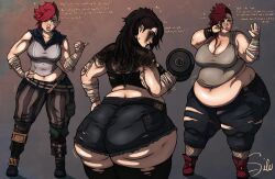 1girls arcane arcane_vi ass bbw cleavage clothes_too_small dialogue fat female female_only huge_ass huge_breasts human large_breasts league_of_legends overweight overweight_female riot_games ripped_clothing sequence silverpathfinder solo solo_female standing tattoo text time_lapse vi weight_gain weight_gain_female weight_gain_sequence