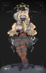 abducted absurd_res absurd_resolution absurdres ameng ameng_(katena1990) arms_behind_back ballet_boots ballet_heels big_breasts blonde_female blonde_hair blue_archive bomb bondage bound_to_chair breasts camera camera_pov camera_view captured cat_ears chair_bondage countdown countdown_timer fear fearful_expression femsub filmed filming forced helpless hi_res high_heels high_quality high_resolution highres imminent_death imminent_explosion improvised_gag kidnapped legs long_hair looking_at_camera looking_at_captor looking_at_viewer mari_(blue_archive) nipples pantyhose peril predicament predicament_bondage restrained rope rope_bondage scared scared_expression scared_face slave slavegirl snuff stockings stuffed_mouth_gag tagme tape tape_gag taped_mouth tears thick_thighs thighs very_long_hair wide_open_mouth