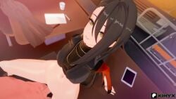 1boy 1girls 3d 3d_animation animated artist_logo artist_name belly_button black_hair bottomless breasts earring female female_focus green_eyes heart heart-shaped_pupils hoyoverse kiryx light-skinned_female light_skin long_hair longer_than_10_seconds looking_at_partner looking_at_viewer male mihoyo missionary_position moaning moaning_in_pleasure necklace nude_male on_table opaluva penis penis_in_pussy pov pussy sarah_(zenless_zone_zero) sex shorter_than_30_seconds shoulder_length_hair sound tagme vaginal_penetration video voice_acted zenless_zone_zero