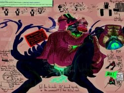 007n7_(forsaken) 1x1x1x1_(forsaken) artist_signature bite_mark bite_marks biting blood_in_mouth blood_on_face cum cum_dripping cum_in_pussy cum_inside dialogue doodle fat_male forsaken_(roblox) gangbang larger_penetrated monster monster_boy obscured_face overweight penis_in_pussy pussy restrained roblox scar small_dom_big_sub tabbedout threesome trans_man two_tone_body