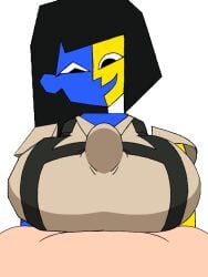 1boy 1girls 2:3 abstract abstract_art abstract_character alt3r_eg0 animated animated_gif beat_banger beat_banger_(mod) big_breasts big_penis black_hair blue_body blue_skin boobjob breasts clothed ena ena_(orginal) ena_(series) female floating_head floating_limbs gif light-skinned_male light_blue_skin light_skin light_yellow_body long_video longer_than_3_minutes male male/female multicolored_body nipples paizuri paizuri_under_clothes pale_skin penis polygonal two_tone_body unknown_species yellow_body yellow_skin yellowish_skin