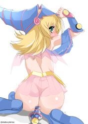 1girls anus ass bare_back bare_shoulders blonde_hair blue_boots blue_hat blush boots brooch dark_magician_girl female gauntlets gold_trim green_eyes hat huge_ass jewelry kneeling konami legs long_hair long_legs magical_girl magician messy_hair nude pink_brooch pink_skirt pink_trim png png_file pussy riding scepter see-through_clothes shonen_jump skirt thick_thighs thighs top_hat very_long_hair wand watterywinter white_background yellow_brooch yu-gi-oh! yu-gi-oh!_duel_monsters